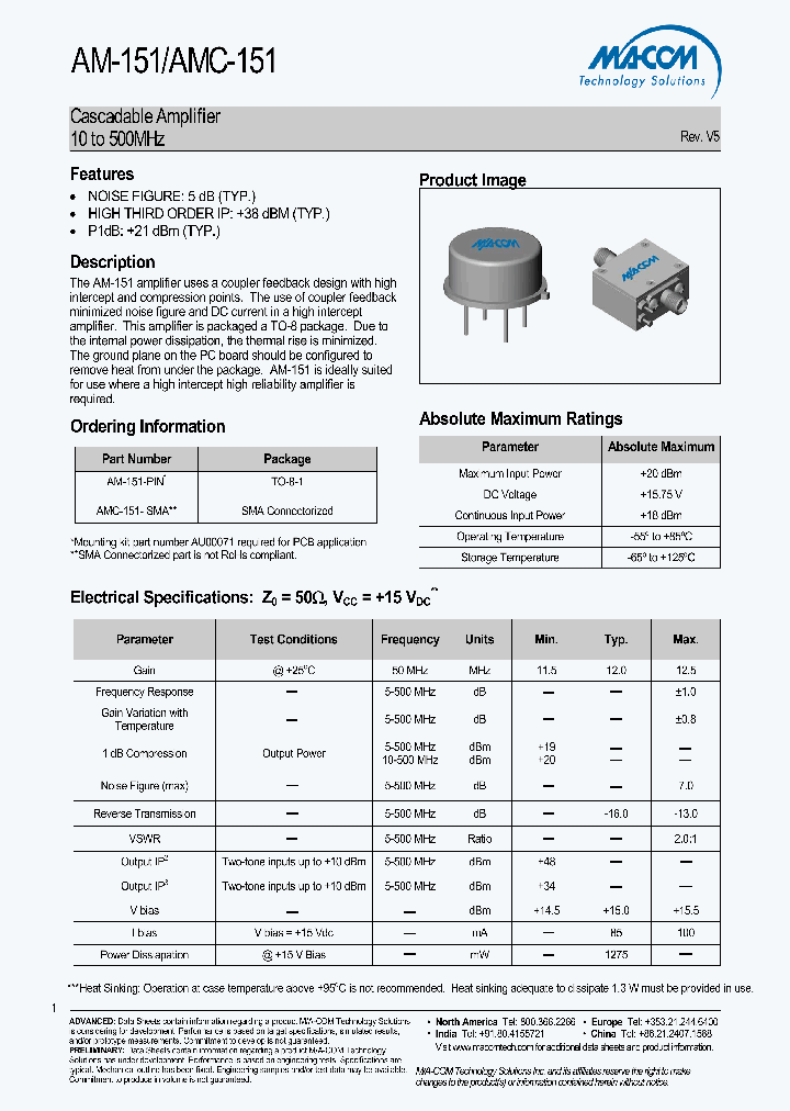 AMC-151-SMA_4487291.PDF Datasheet