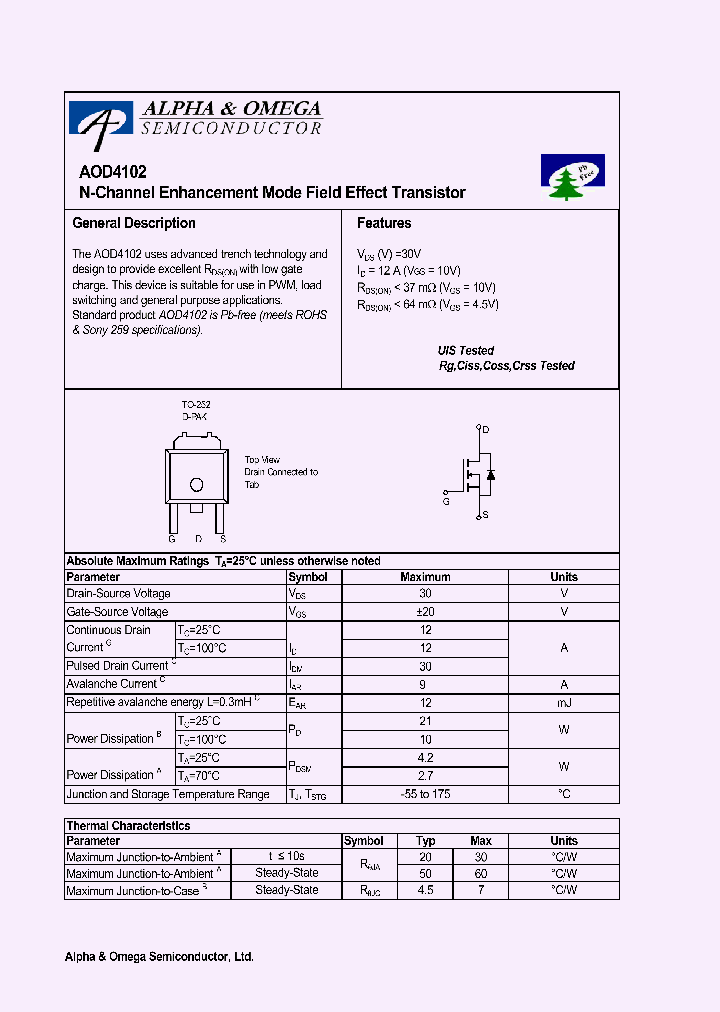 AOD4102_4217400.PDF Datasheet