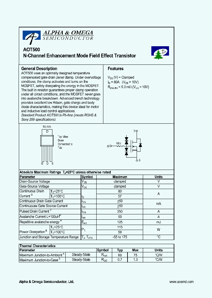 AOT500_4315068.PDF Datasheet