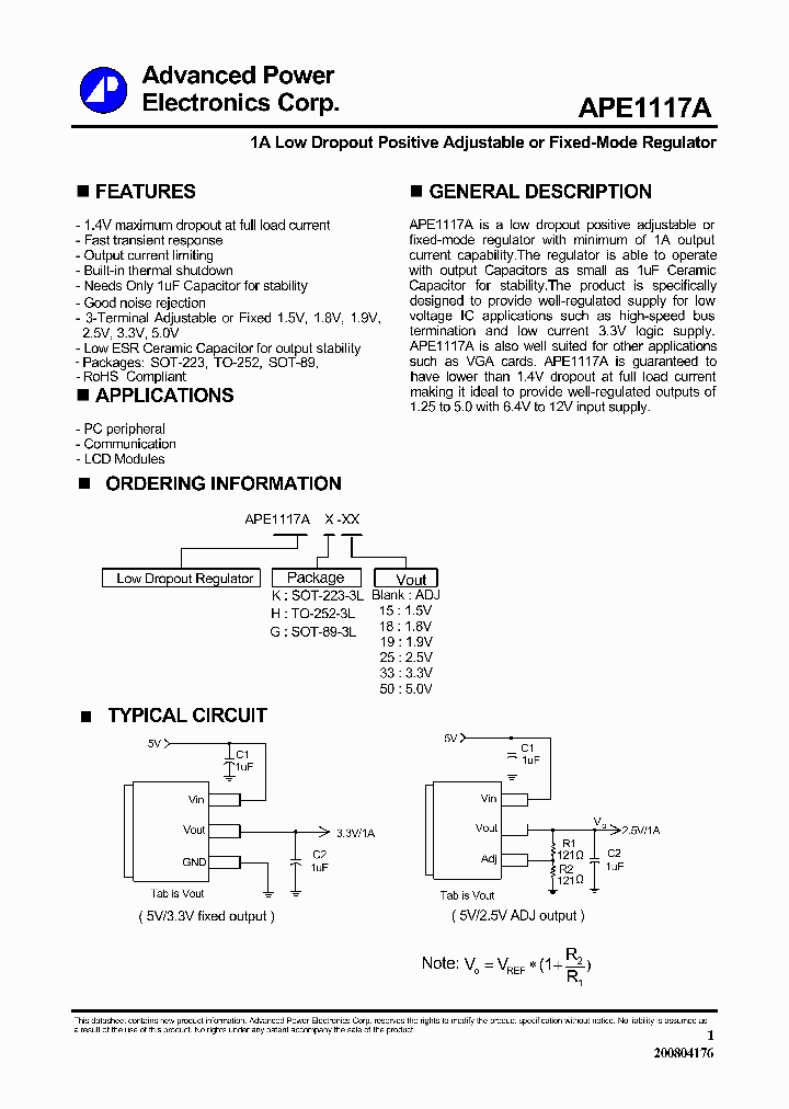 APE1117AK-15_4205222.PDF Datasheet