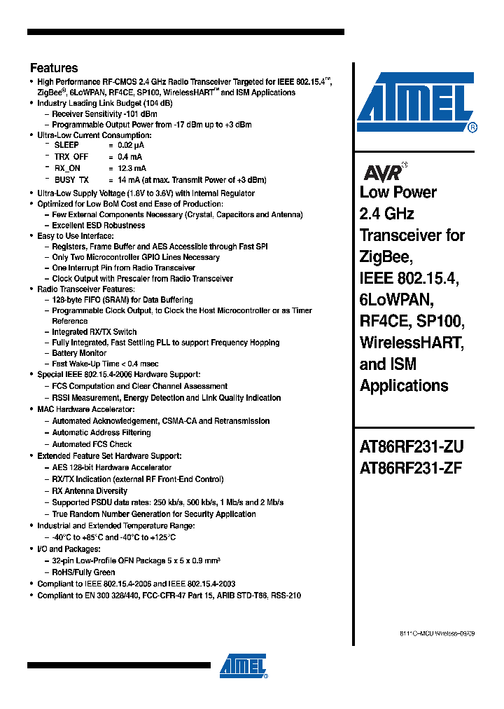 AT86RF231-ZF_4844668.PDF Datasheet