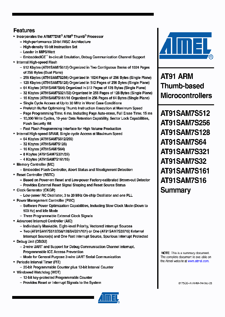AT91SAM7S256-MU_4327032.PDF Datasheet