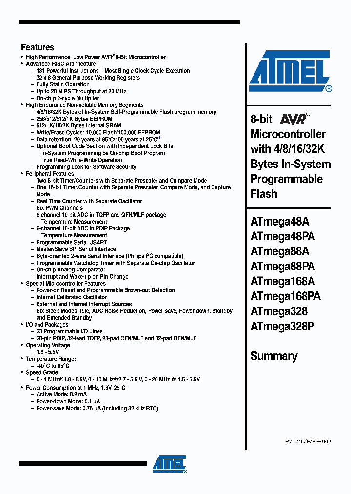 ATMEGA168PA-AU_4894579.PDF Datasheet