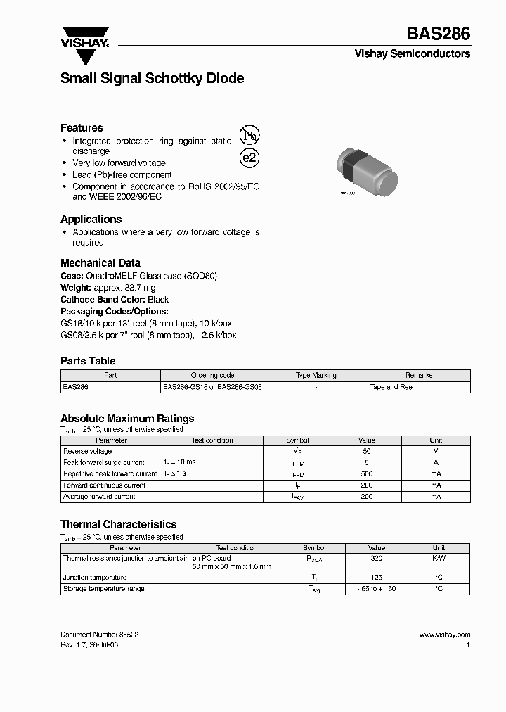 BAS286-GS08_4327363.PDF Datasheet