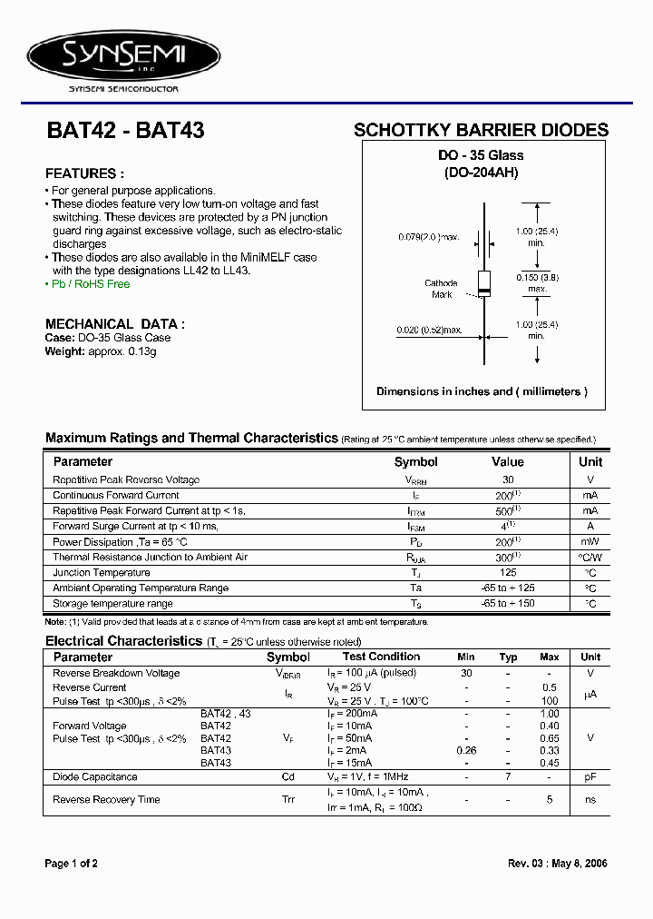 BAT43_4708695.PDF Datasheet