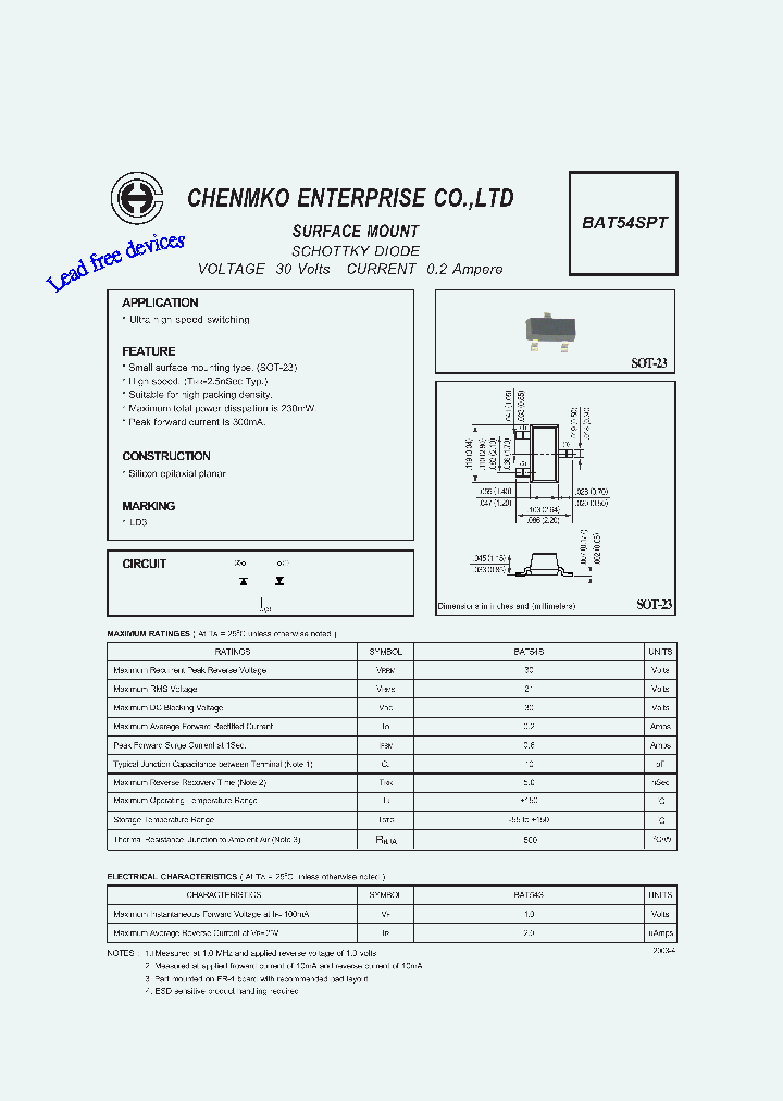 BAT54SPT_4717887.PDF Datasheet