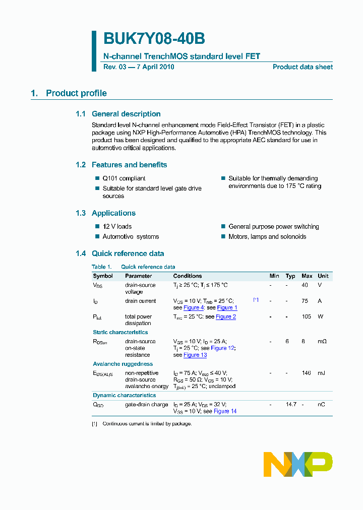 BUK7Y08-40B_4589236.PDF Datasheet