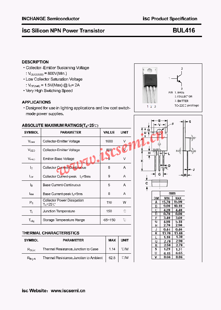 BUL416_4618074.PDF Datasheet