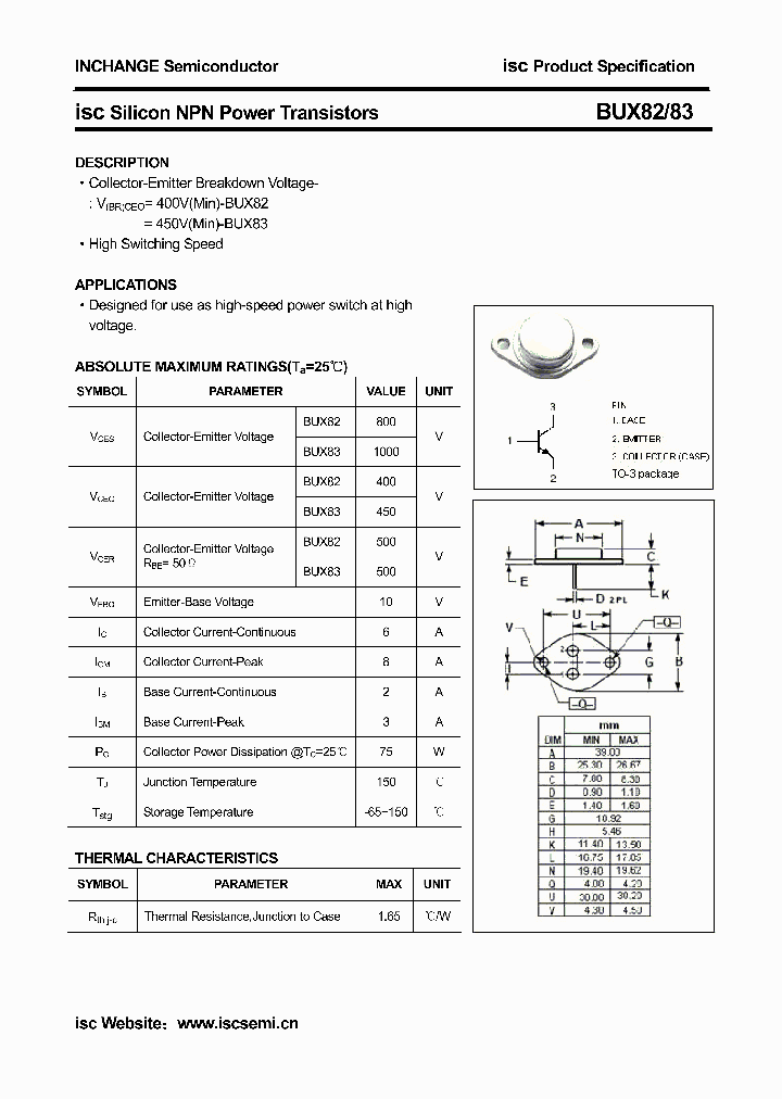 BUX82_4312278.PDF Datasheet