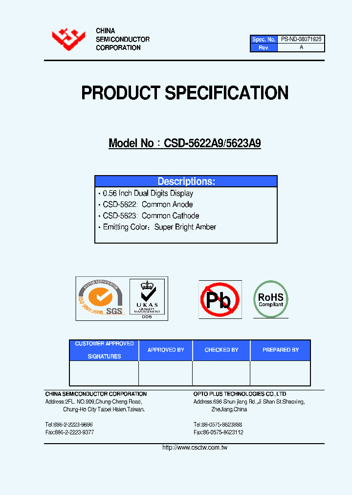 CSD-5622A9_4494254.PDF Datasheet