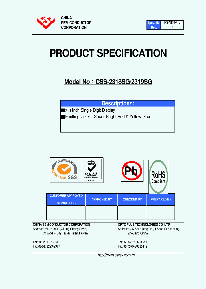 CSS-2319SG_4446971.PDF Datasheet