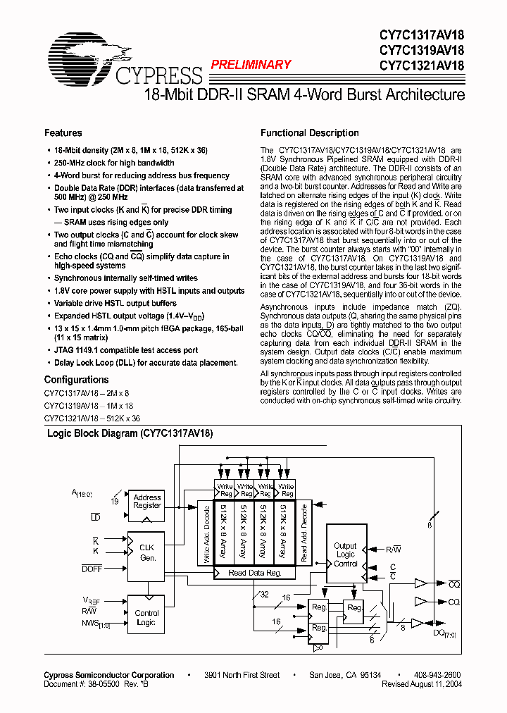 CY7C1319AV18_4455958.PDF Datasheet