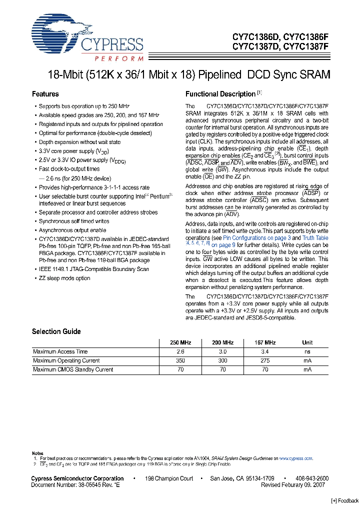 CY7C1386D-200AXI_4173582.PDF Datasheet