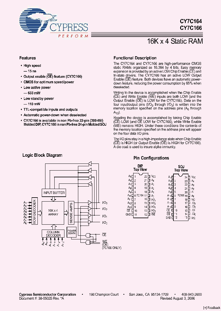 CY7C16406_4172433.PDF Datasheet