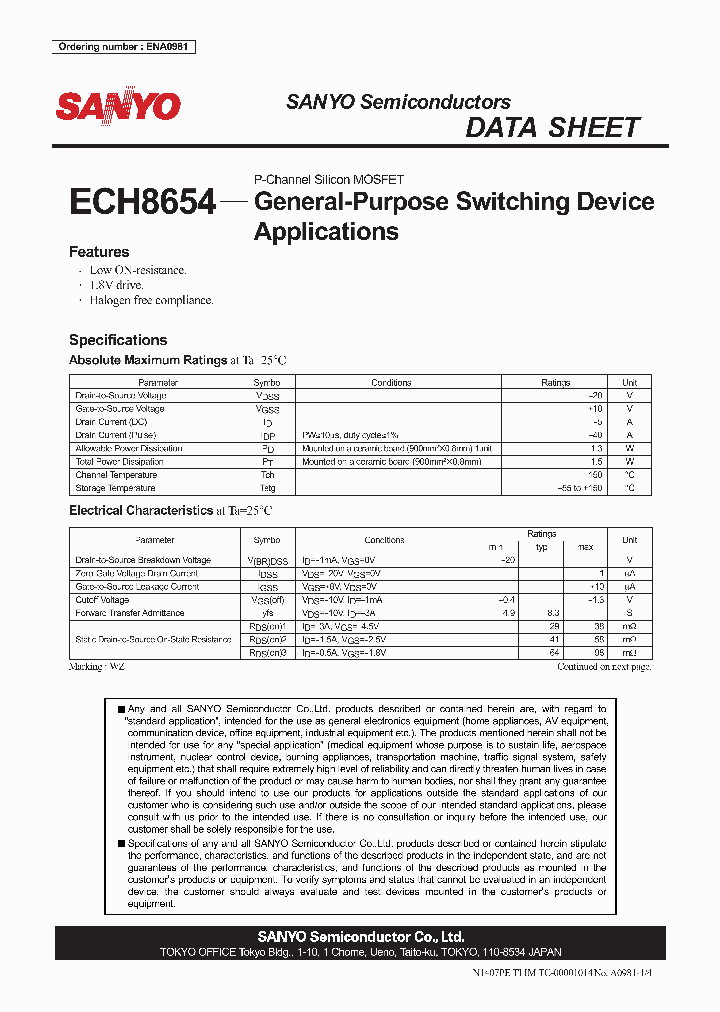 ECH8654_4492494.PDF Datasheet