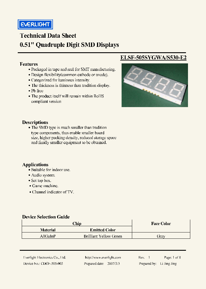 ELSF-505SYGWA_4388837.PDF Datasheet