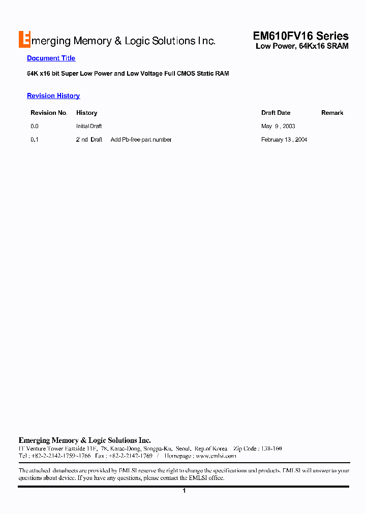 EM6160FV32BW-10L_4456662.PDF Datasheet