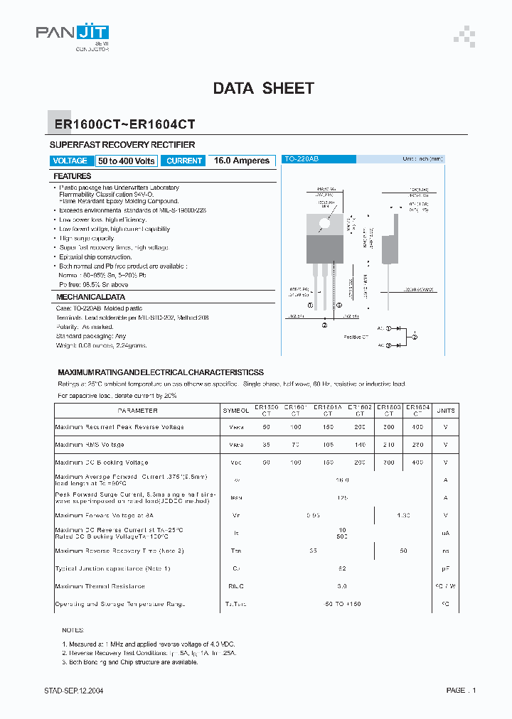 ER1600CT_4595575.PDF Datasheet