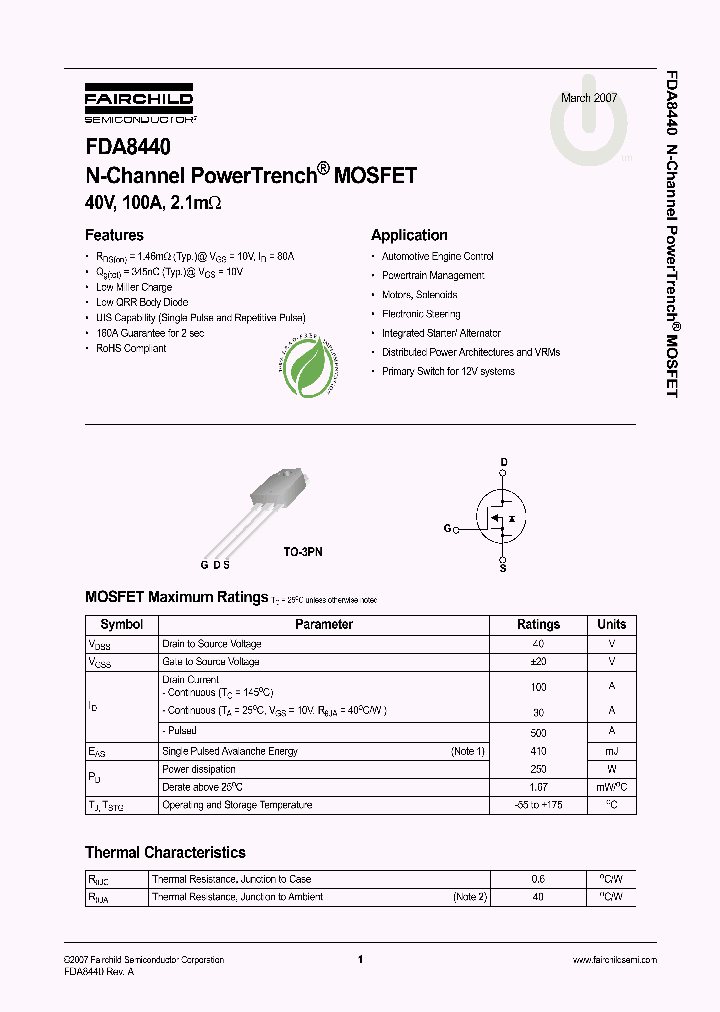 FDA8440_4205875.PDF Datasheet