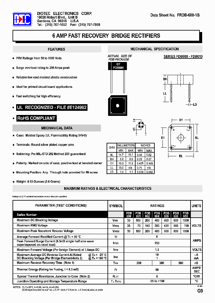 FDB600_4180790.PDF Datasheet