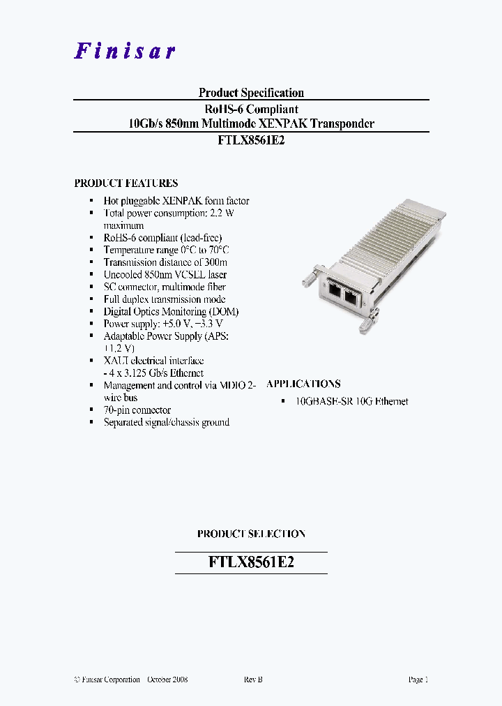 FTLX8561E2_4407862.PDF Datasheet