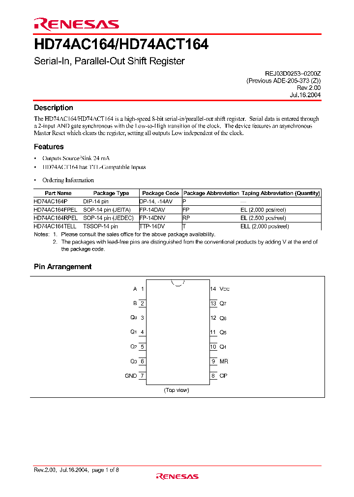 HD74AC164FPEL_4308247.PDF Datasheet