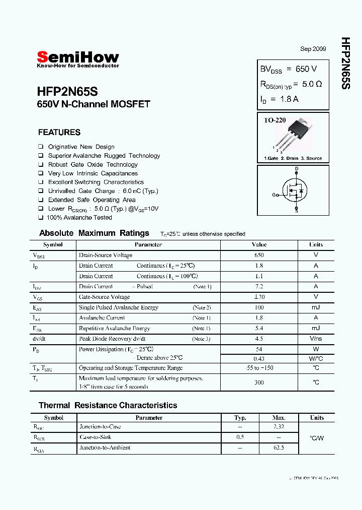 HFP2N65S_4603681.PDF Datasheet