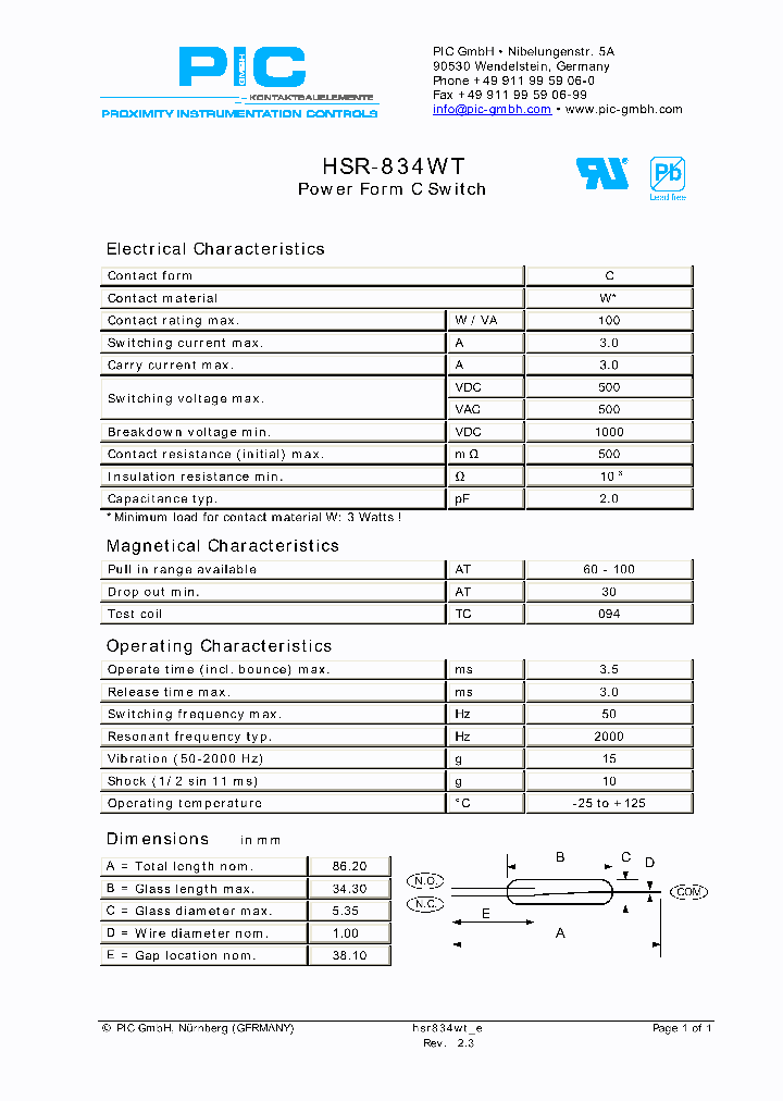 HSR-834WT_4563085.PDF Datasheet