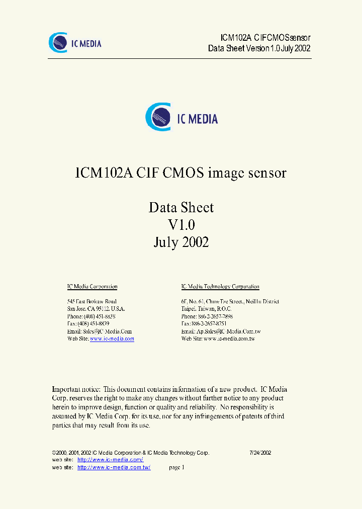 ICM102A_4876798.PDF Datasheet