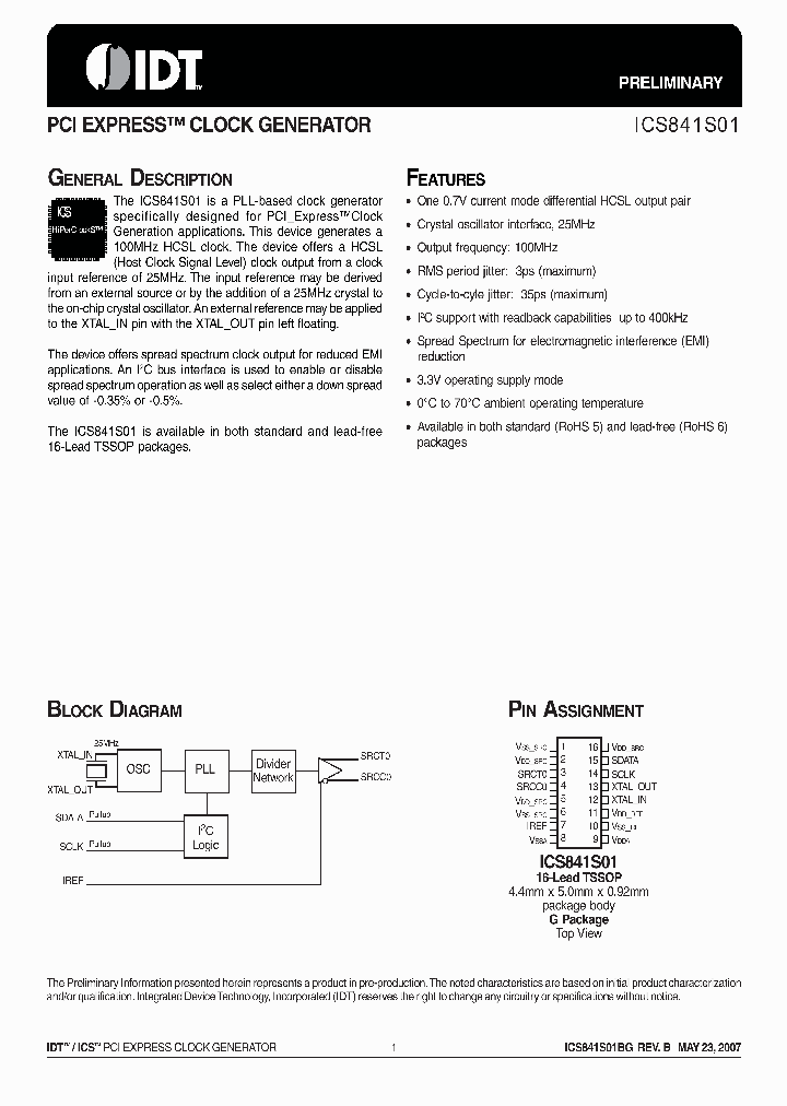 ICS841S01BGLF_4209019.PDF Datasheet