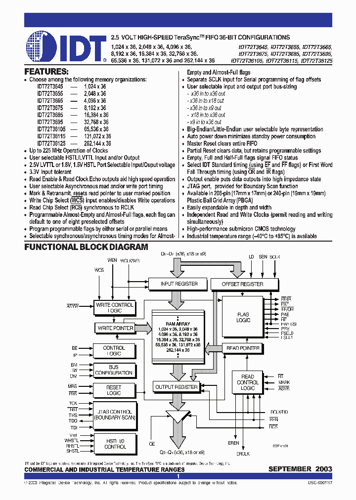 IDT72T36105L7BBI_4356482.PDF Datasheet