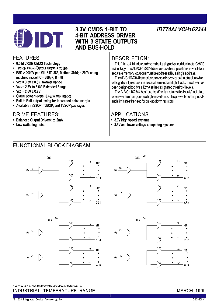 IDT74ALVCH162344_4261719.PDF Datasheet