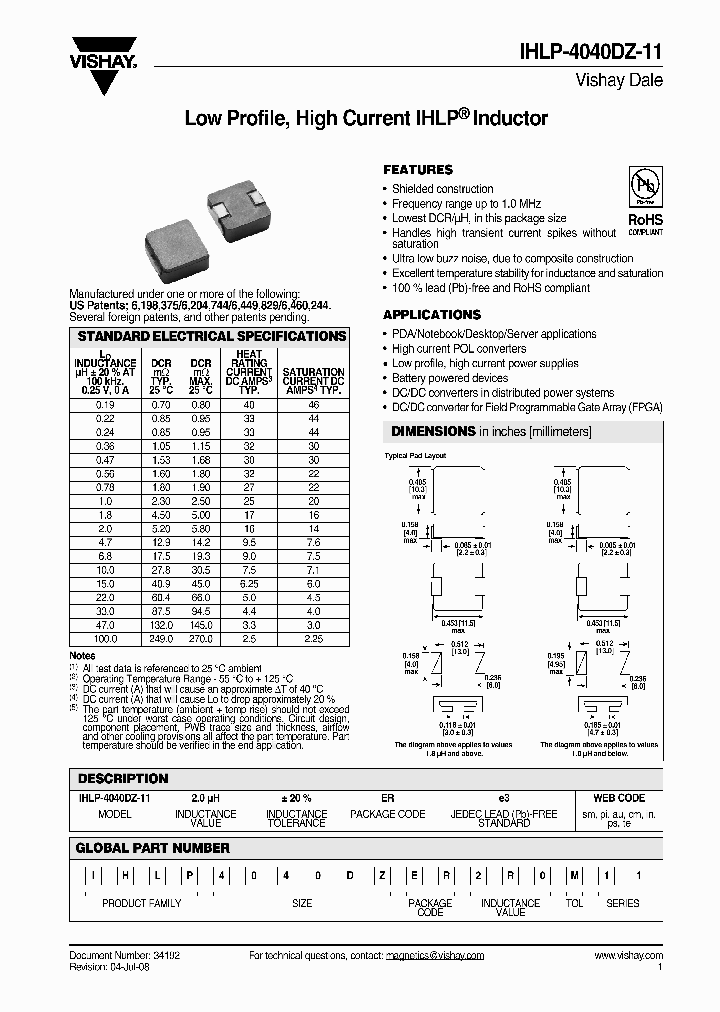 IHLP4040DZER2R0M11_4270251.PDF Datasheet