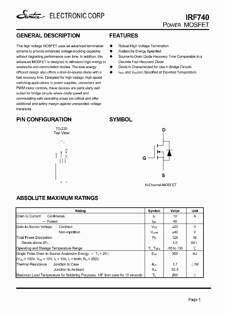 IRF740_4329227.PDF Datasheet