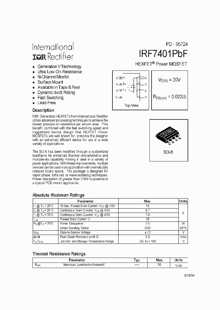 IRF7401PBF_4183205.PDF Datasheet