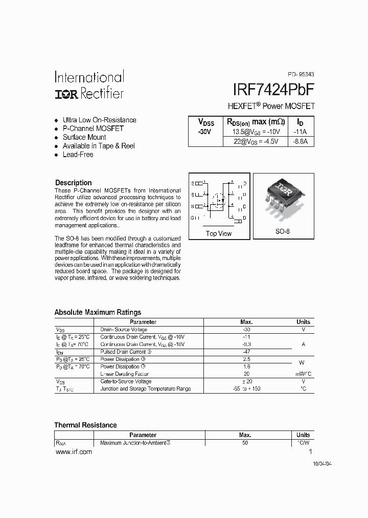 IRF7424PBF_4343418.PDF Datasheet
