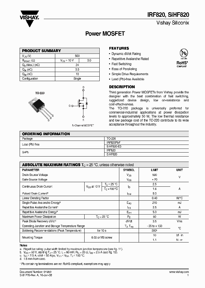 IRF820_4302766.PDF Datasheet