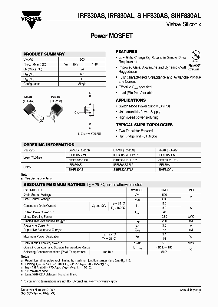 IRF830AL_4247437.PDF Datasheet