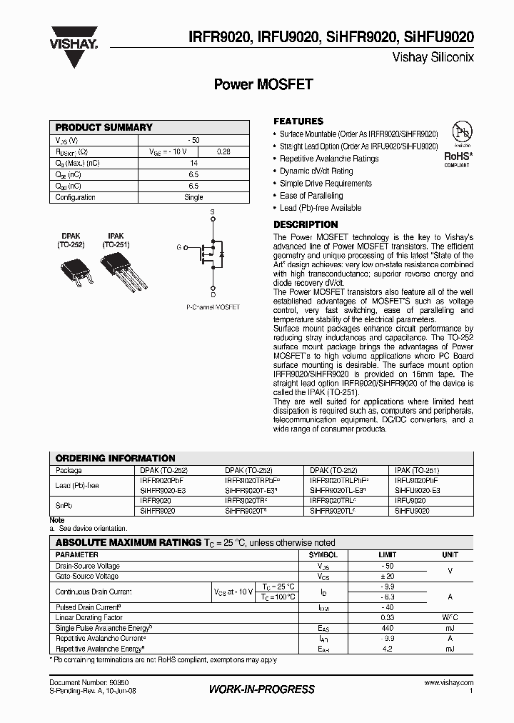 IRFR9020_4253658.PDF Datasheet