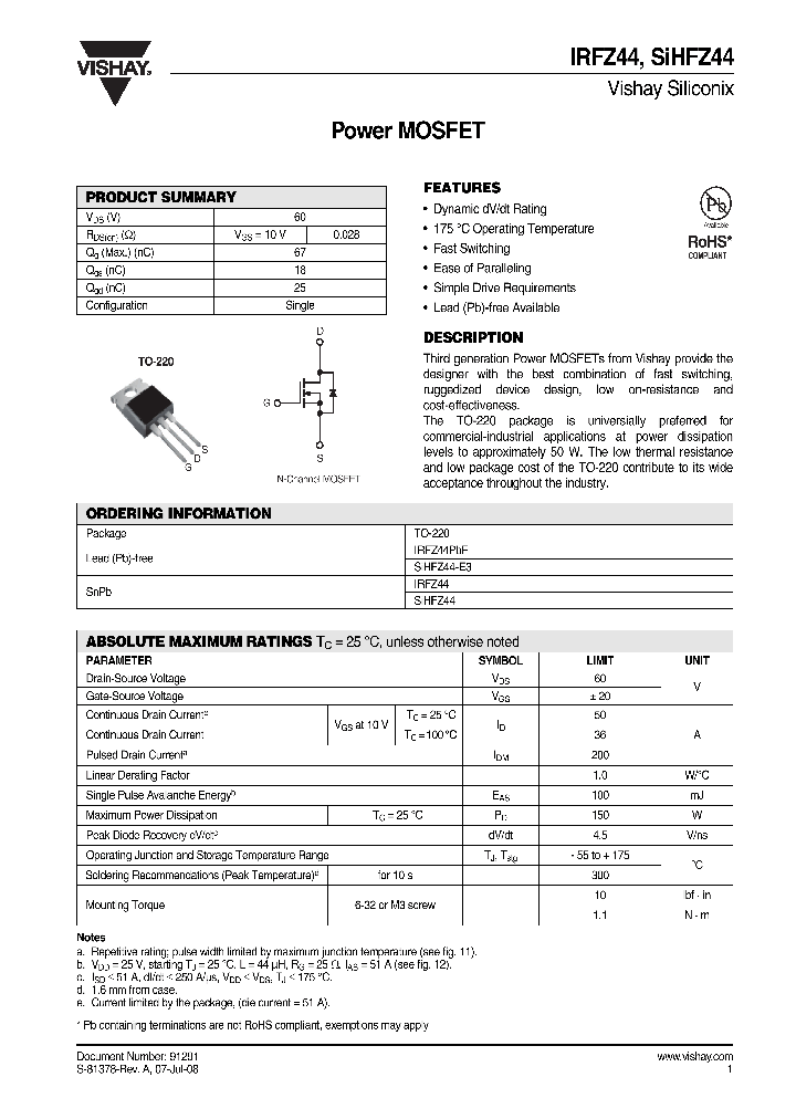 IRFZ44PBF_4251863.PDF Datasheet