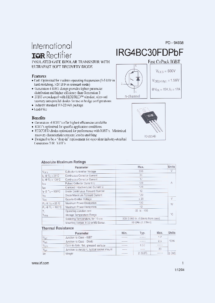 IRG4BC30FDPBF_4203694.PDF Datasheet