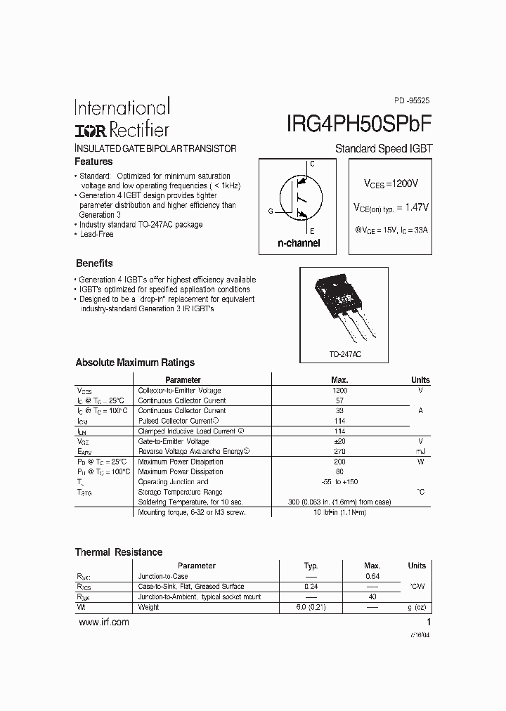 IRG4PH50SPBF_4190078.PDF Datasheet