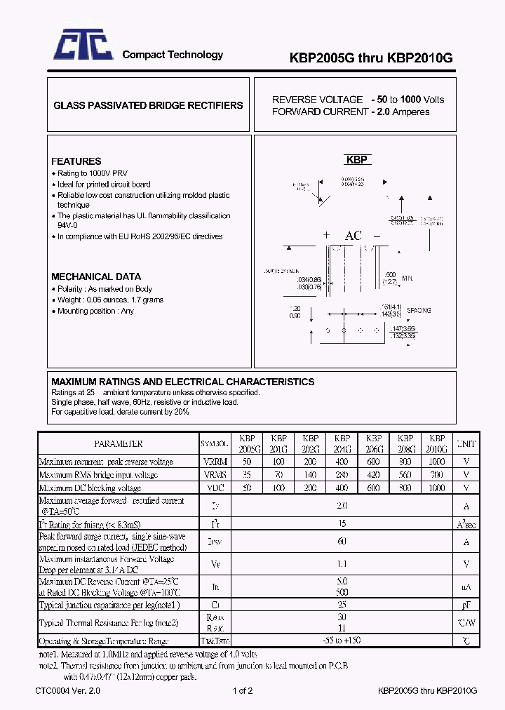 KBP2005G_4643931.PDF Datasheet