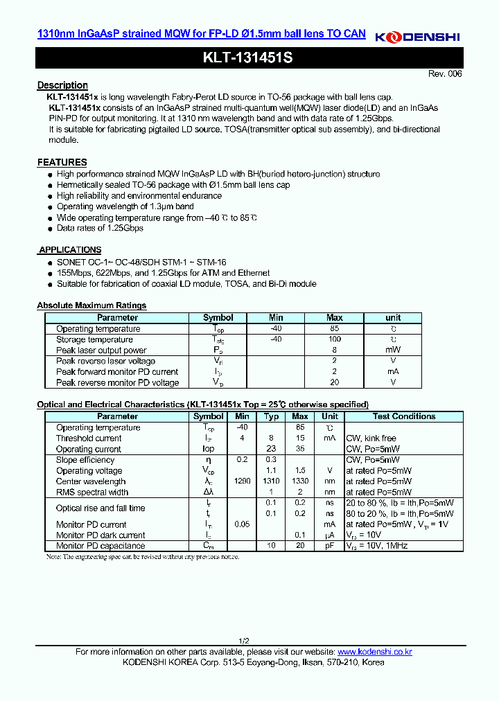 KLT-131451S_4639118.PDF Datasheet