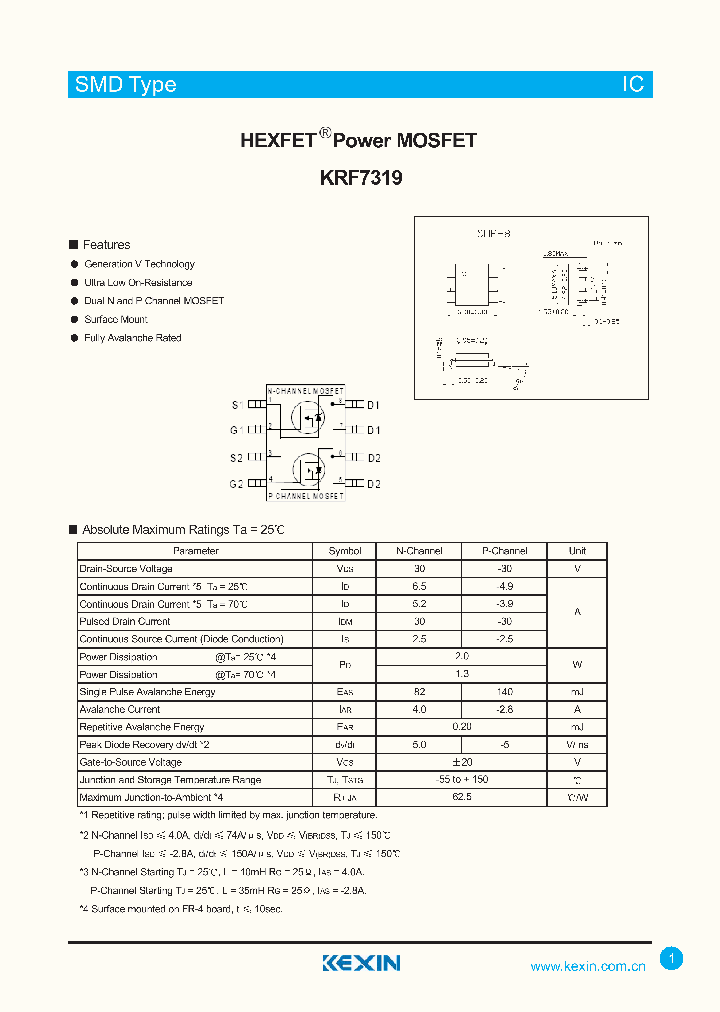 KRF7319_4378606.PDF Datasheet