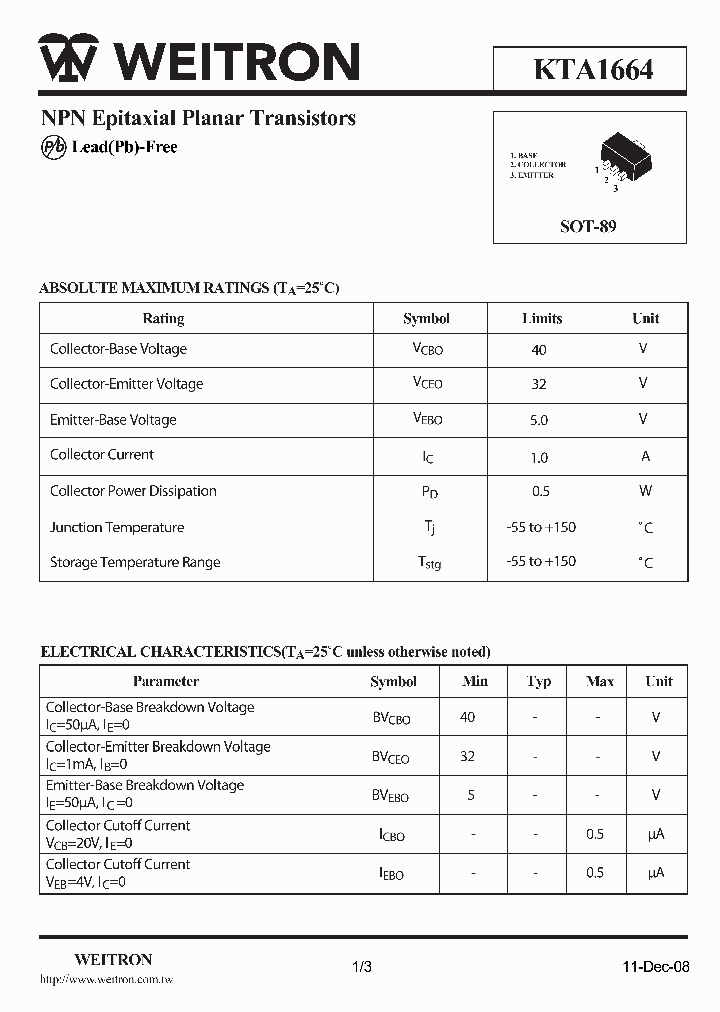 KTA1664_4810865.PDF Datasheet