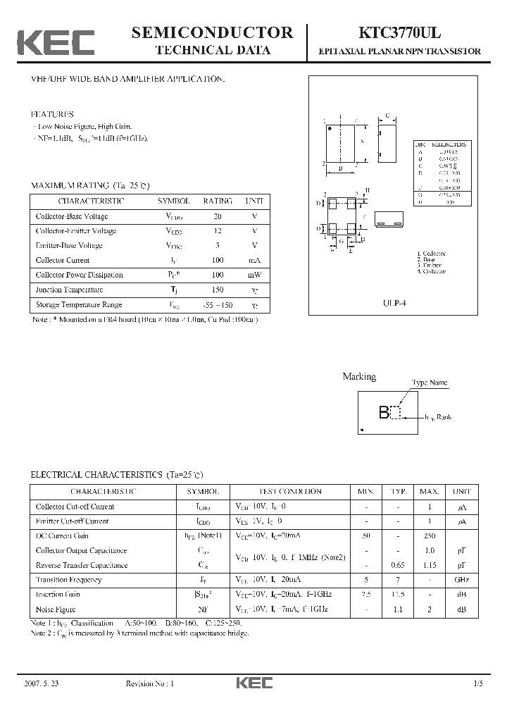 KTC3770UL_4464505.PDF Datasheet