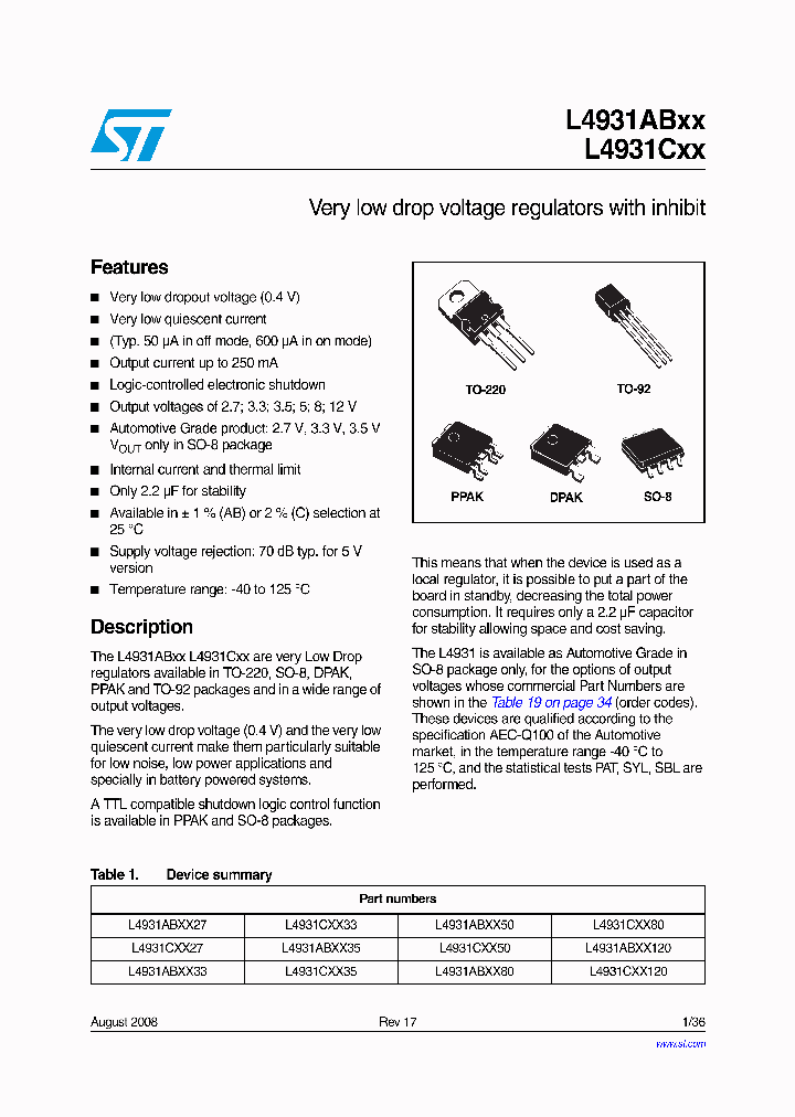 L4931ABPT80TR_4507322.PDF Datasheet