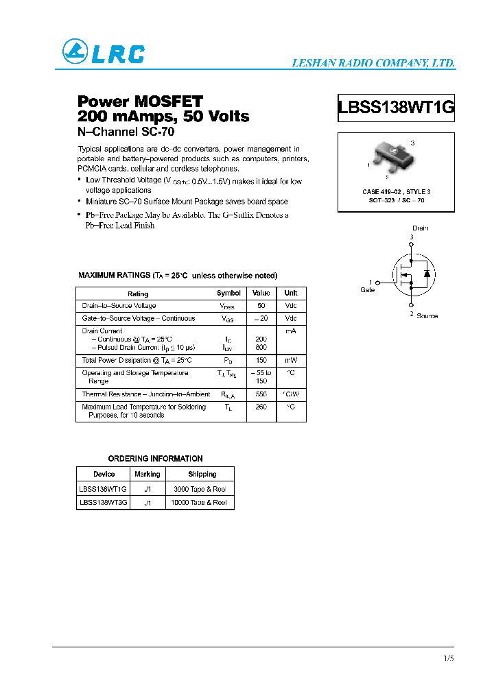 LBSS138WT1G_4441302.PDF Datasheet