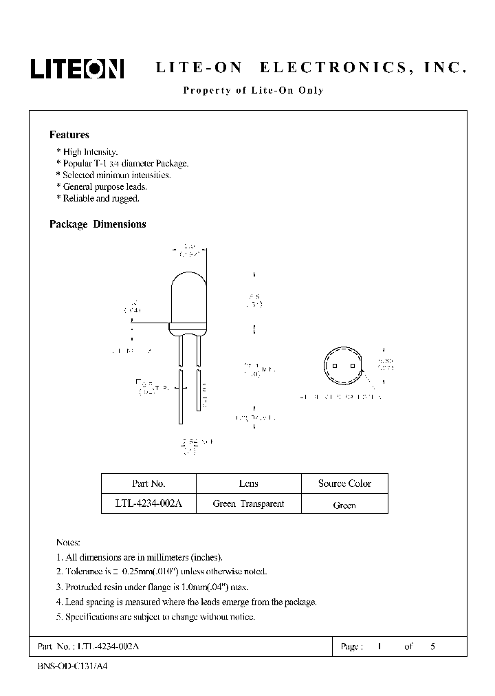 LTL-4234-002A_4678805.PDF Datasheet